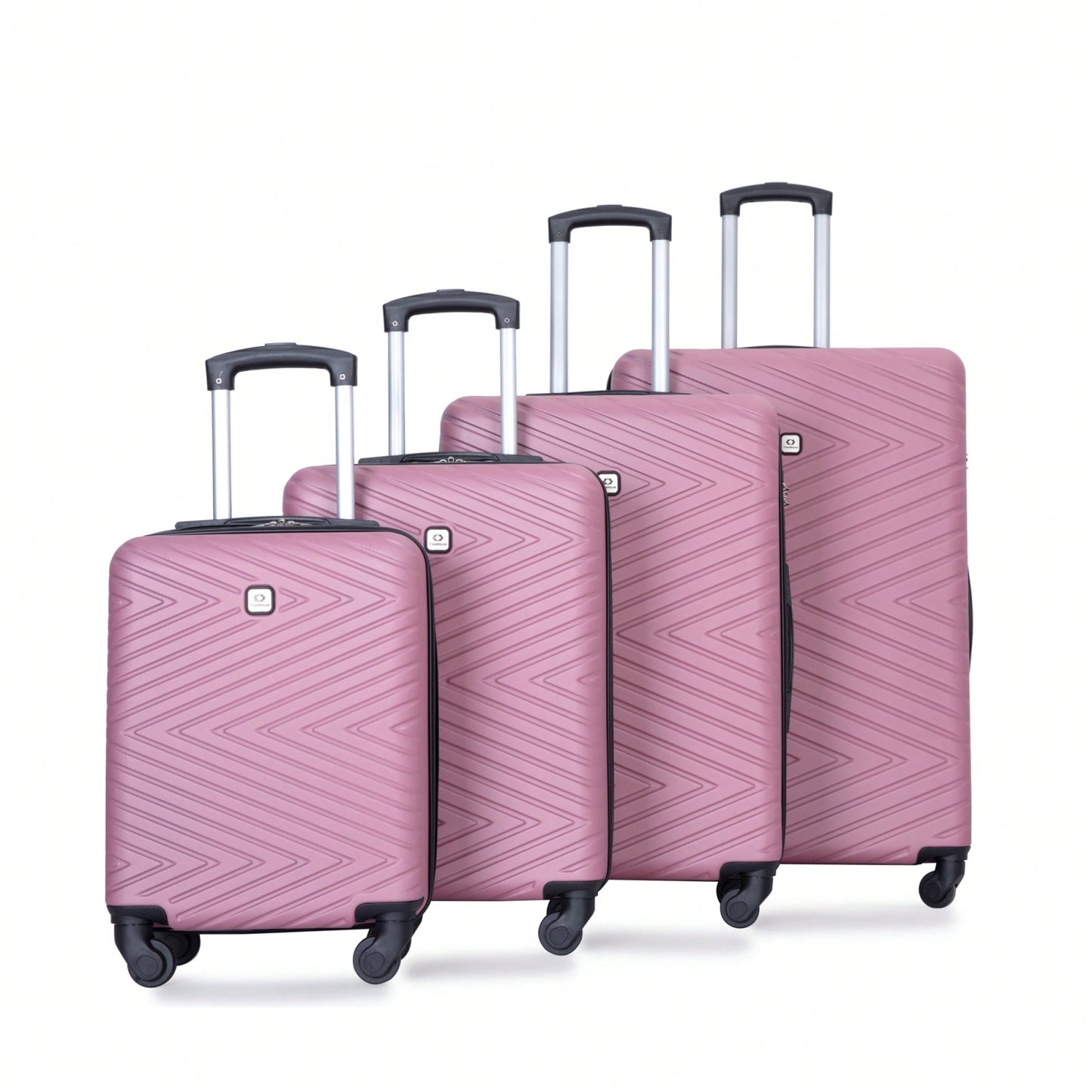 4-Piece Lightweight Hard Shell Luggage Set With Spinner Wheels, TSA Lock, 16/20/24/28 Inch - Sleek Black Travel Case