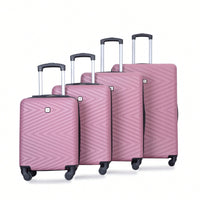 4-Piece Lightweight Hard Shell Luggage Set With Spinner Wheels, TSA Lock, 16/20/24/28 Inch - Sleek Black Travel Case