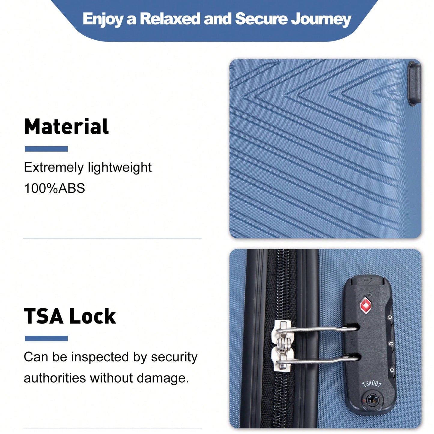 4-Piece Lightweight Hard Shell Luggage Set With Spinner Wheels, TSA Lock, 16/20/24/28 Inch - Sleek Black Travel Case