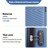 4-Piece Lightweight Hard Shell Luggage Set With Spinner Wheels, TSA Lock, 16/20/24/28 Inch - Sleek Black Travel Case