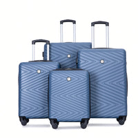 4-Piece Lightweight Hard Shell Luggage Set With Spinner Wheels, TSA Lock, 16/20/24/28 Inch - Sleek Black Travel Case