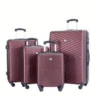 4-Piece Lightweight Hard Shell Luggage Set With Spinner Wheels, TSA Lock, 16/20/24/28 Inch - Sleek Black Travel Case