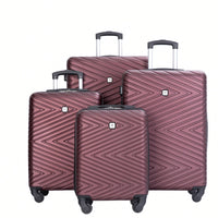 4-Piece Lightweight Hard Shell Luggage Set With Spinner Wheels, TSA Lock, 16/20/24/28 Inch - Sleek Black Travel Case