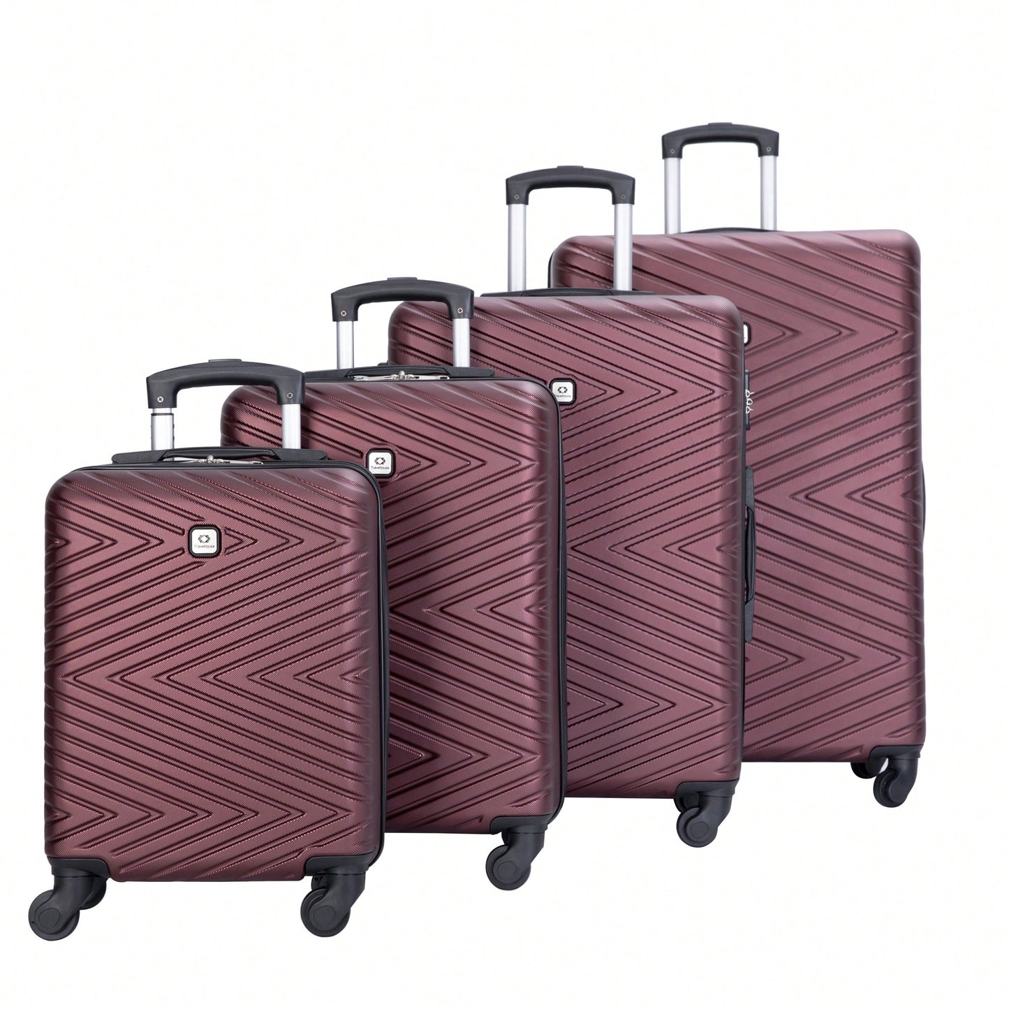4-Piece Lightweight Hard Shell Luggage Set With Spinner Wheels, TSA Lock, 16/20/24/28 Inch - Sleek Black Travel Case