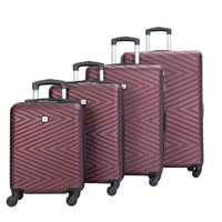 4-Piece Lightweight Hard Shell Luggage Set With Spinner Wheels, TSA Lock, 16/20/24/28 Inch - Sleek Black Travel Case
