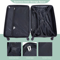4-Piece Lightweight Hard Shell Luggage Set With Spinner Wheels, TSA Lock, 16/20/24/28 Inch - Sleek Black Travel Case