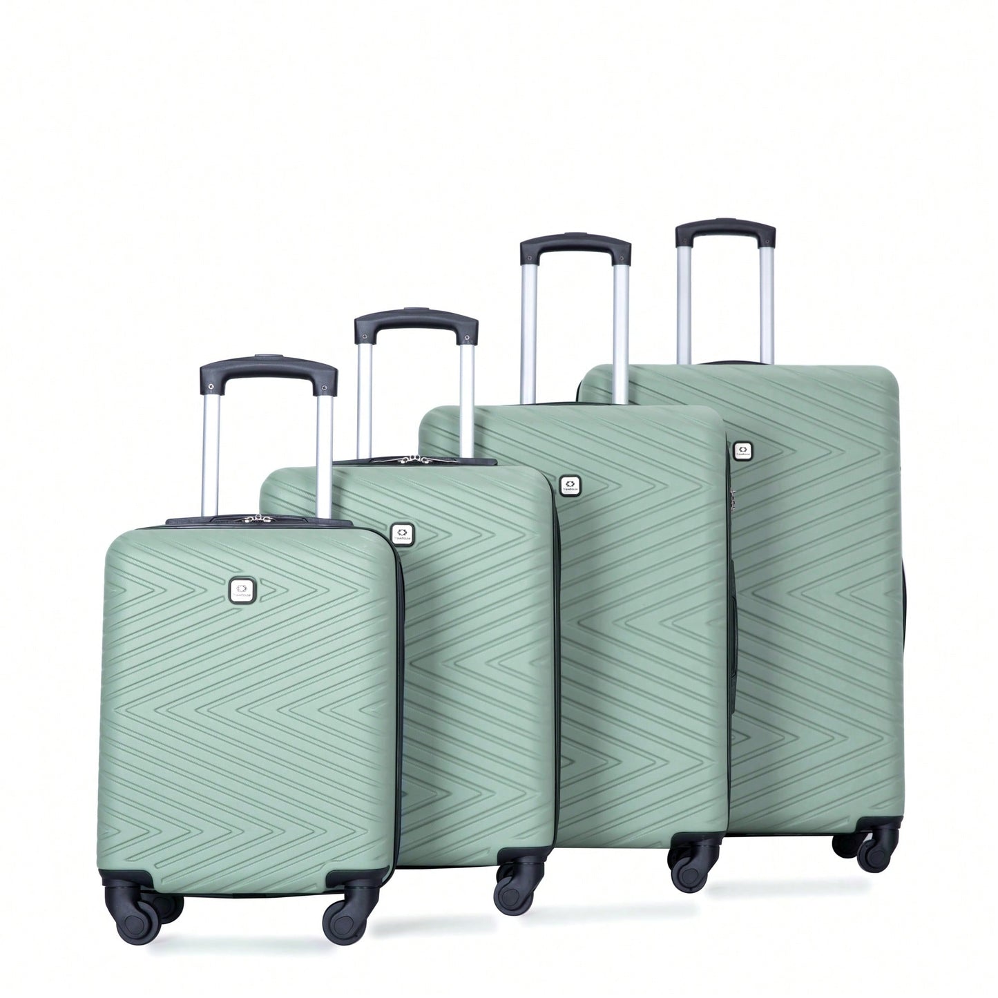 4-Piece Lightweight Hard Shell Luggage Set With Spinner Wheels, TSA Lock, 16/20/24/28 Inch - Sleek Black Travel Case