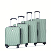 4-Piece Lightweight Hard Shell Luggage Set With Spinner Wheels, TSA Lock, 16/20/24/28 Inch - Sleek Black Travel Case