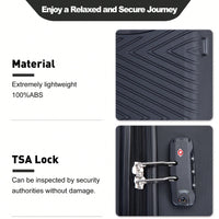 4-Piece Lightweight Hard Shell Luggage Set With Spinner Wheels, TSA Lock, 16/20/24/28 Inch - Sleek Black Travel Case