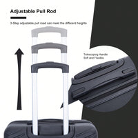 4-Piece Lightweight Hard Shell Luggage Set With Spinner Wheels, TSA Lock, 16/20/24/28 Inch - Sleek Black Travel Case