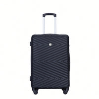 4-Piece Lightweight Hard Shell Luggage Set With Spinner Wheels, TSA Lock, 16/20/24/28 Inch - Sleek Black Travel Case