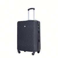 4-Piece Lightweight Hard Shell Luggage Set With Spinner Wheels, TSA Lock, 16/20/24/28 Inch - Sleek Black Travel Case