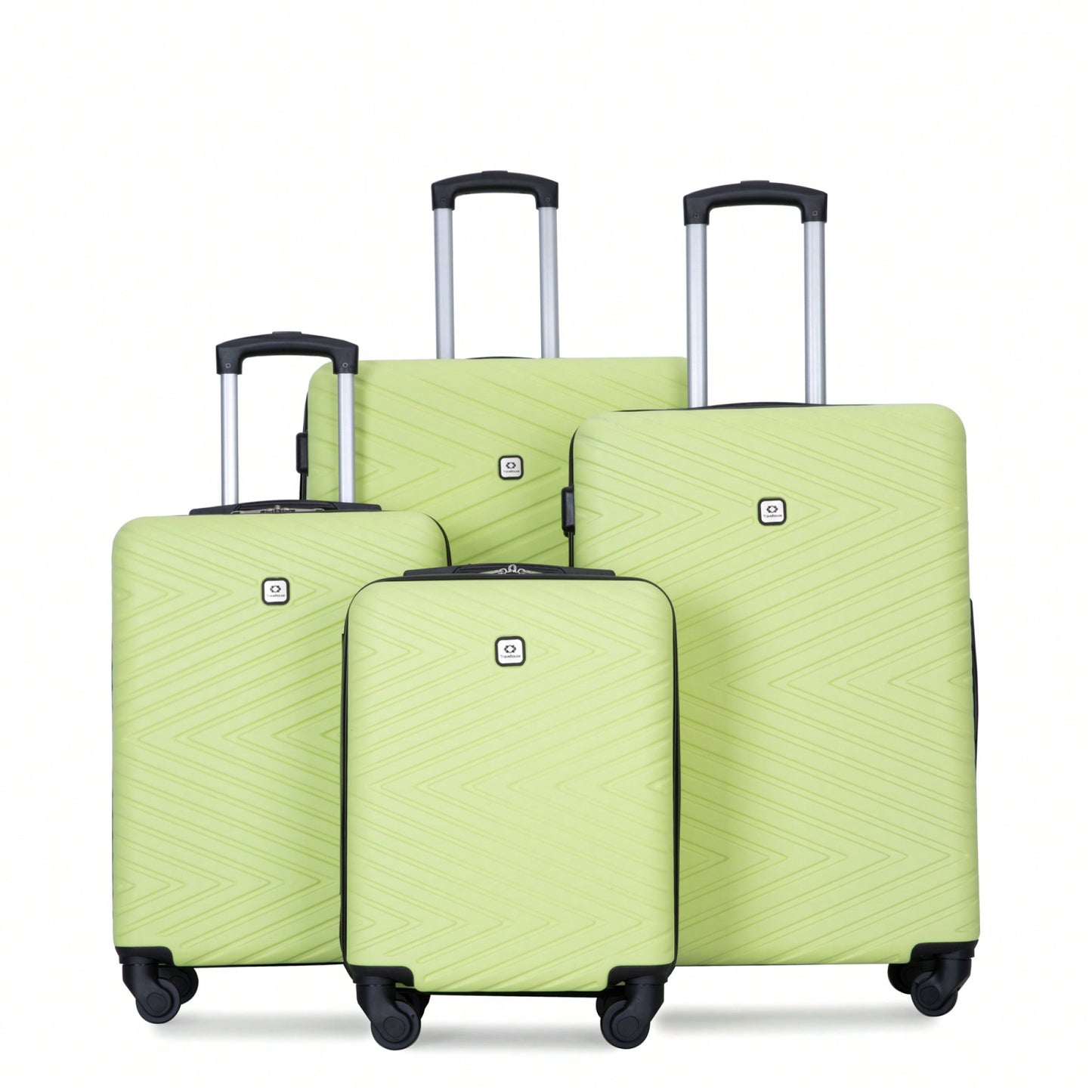 4-Piece Lightweight Hard Shell Luggage Set With Spinner Wheels, TSA Lock, 16/20/24/28 Inch - Sleek Black Travel Case
