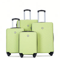4-Piece Lightweight Hard Shell Luggage Set With Spinner Wheels, TSA Lock, 16/20/24/28 Inch - Sleek Black Travel Case