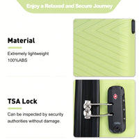4-Piece Lightweight Hard Shell Luggage Set With Spinner Wheels, TSA Lock, 16/20/24/28 Inch - Sleek Black Travel Case