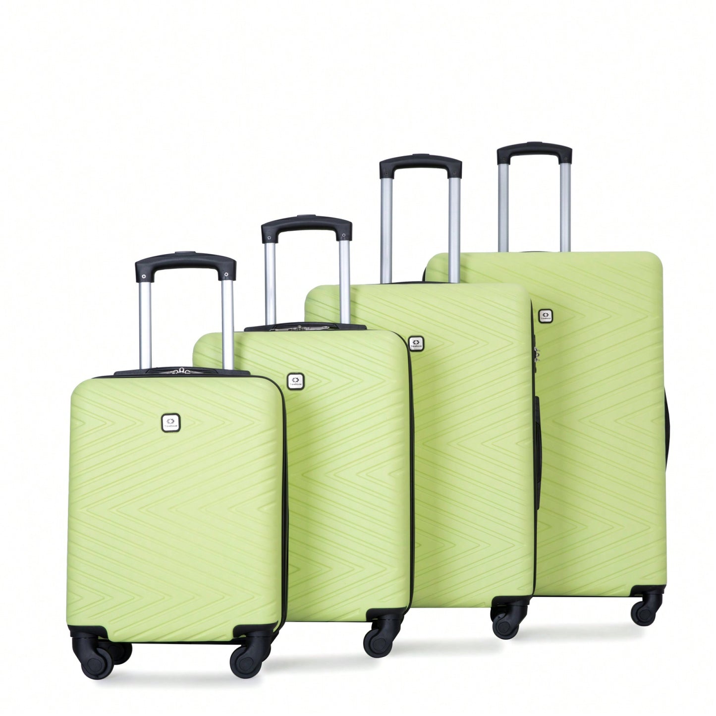 4-Piece Lightweight Hard Shell Luggage Set With Spinner Wheels, TSA Lock, 16/20/24/28 Inch - Sleek Black Travel Case