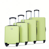 4-Piece Lightweight Hard Shell Luggage Set With Spinner Wheels, TSA Lock, 16/20/24/28 Inch - Sleek Black Travel Case