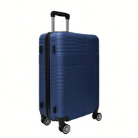 4-Piece Lightweight Hardshell Luggage Set With TSA Lock And Spinner Wheels - Checked Suitcases In Dark Blue (12"/20"/24"/28")