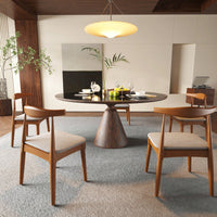 Elegant Mid Century Modern Dining Chairs Set Of 2 - Upholstered Wooden Frame With Charcoal Grey Cushions