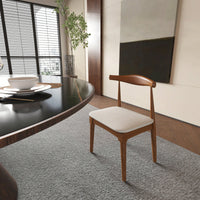 Elegant Mid Century Modern Dining Chairs Set Of 2 - Upholstered Wooden Frame With Charcoal Grey Cushions