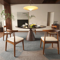 Elegant Mid Century Modern Dining Chairs Set Of 2 - Upholstered Wooden Frame With Charcoal Grey Cushions
