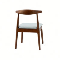 Elegant Mid Century Modern Dining Chairs Set Of 2 - Upholstered Wooden Frame With Charcoal Grey Cushions