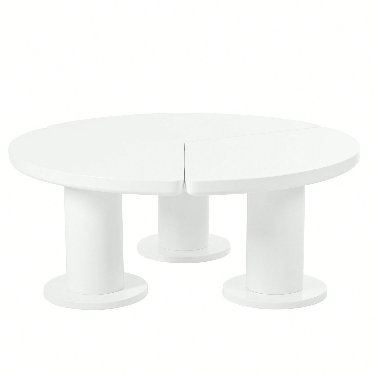 Elegant 39.4'' Round Petal-Shaped Coffee Table With Thick Legs - Minimalist Cream Center Table Ideal For Living Room Décor