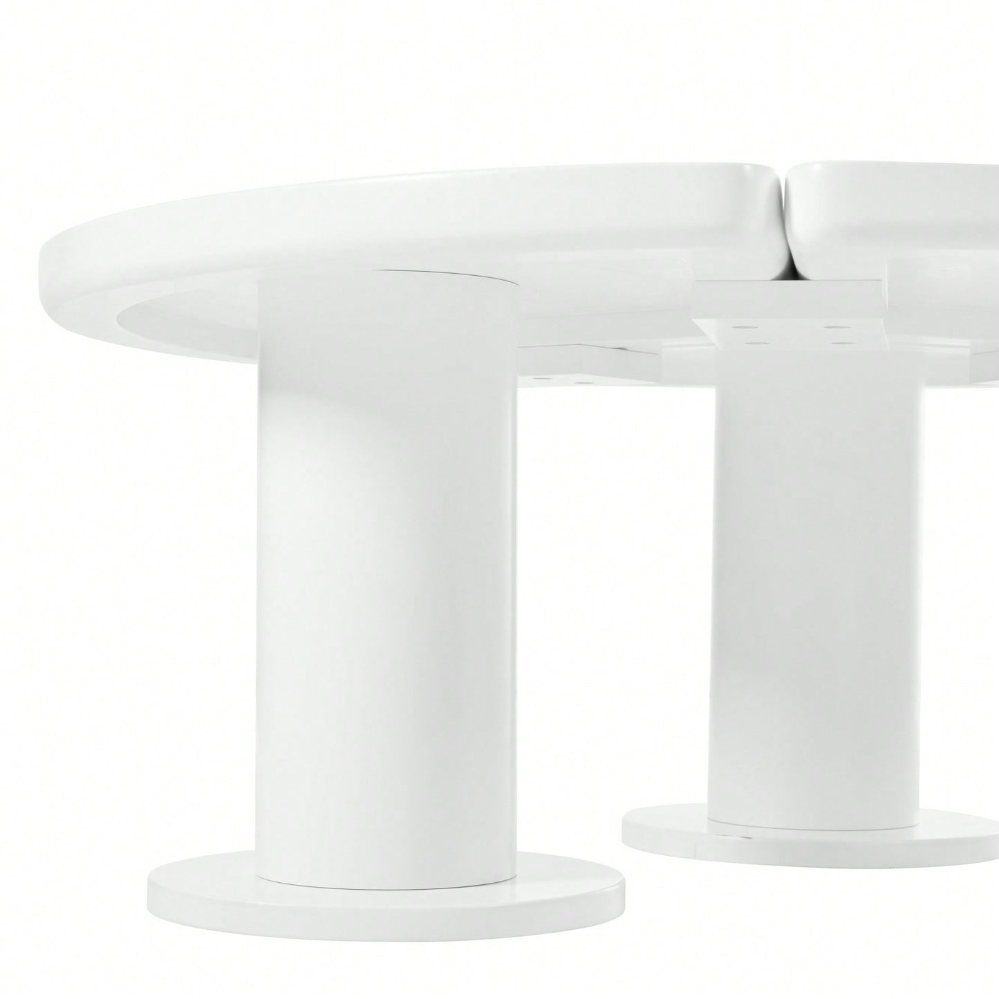 Elegant 39.4'' Round Petal-Shaped Coffee Table With Thick Legs - Minimalist Cream Center Table Ideal For Living Room Décor