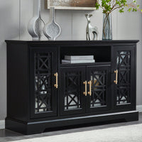 Elegant Storage Sideboard Buffet Table With Versatile Doors For Dining Room Or Living Space