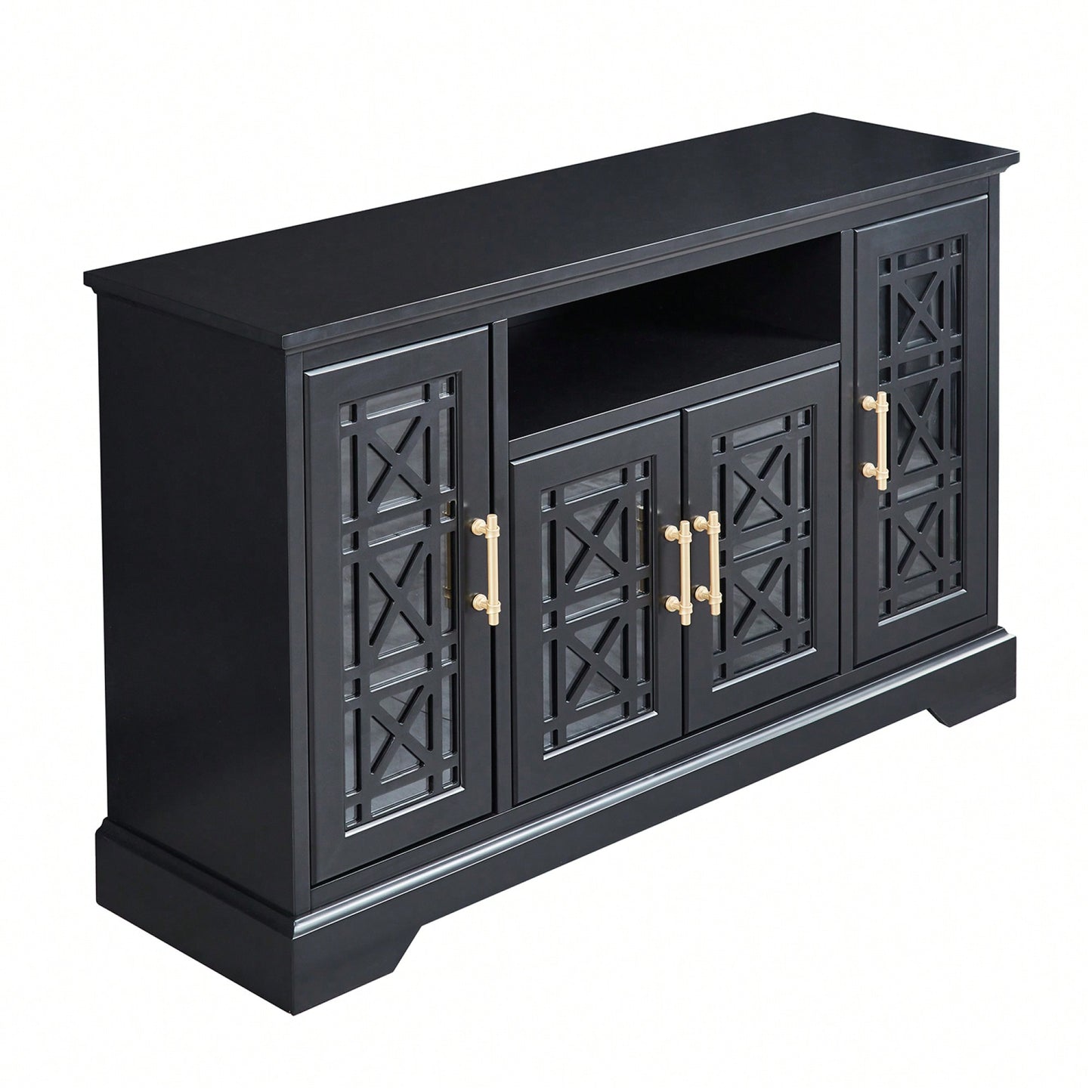 Elegant Storage Sideboard Buffet Table With Versatile Doors For Dining Room Or Living Space