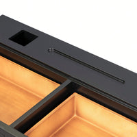 Elegant 47 Inch Wall-Mounted Floating Shelf with Drawer for Bedroom Bathroom and Salon in Black and Gold