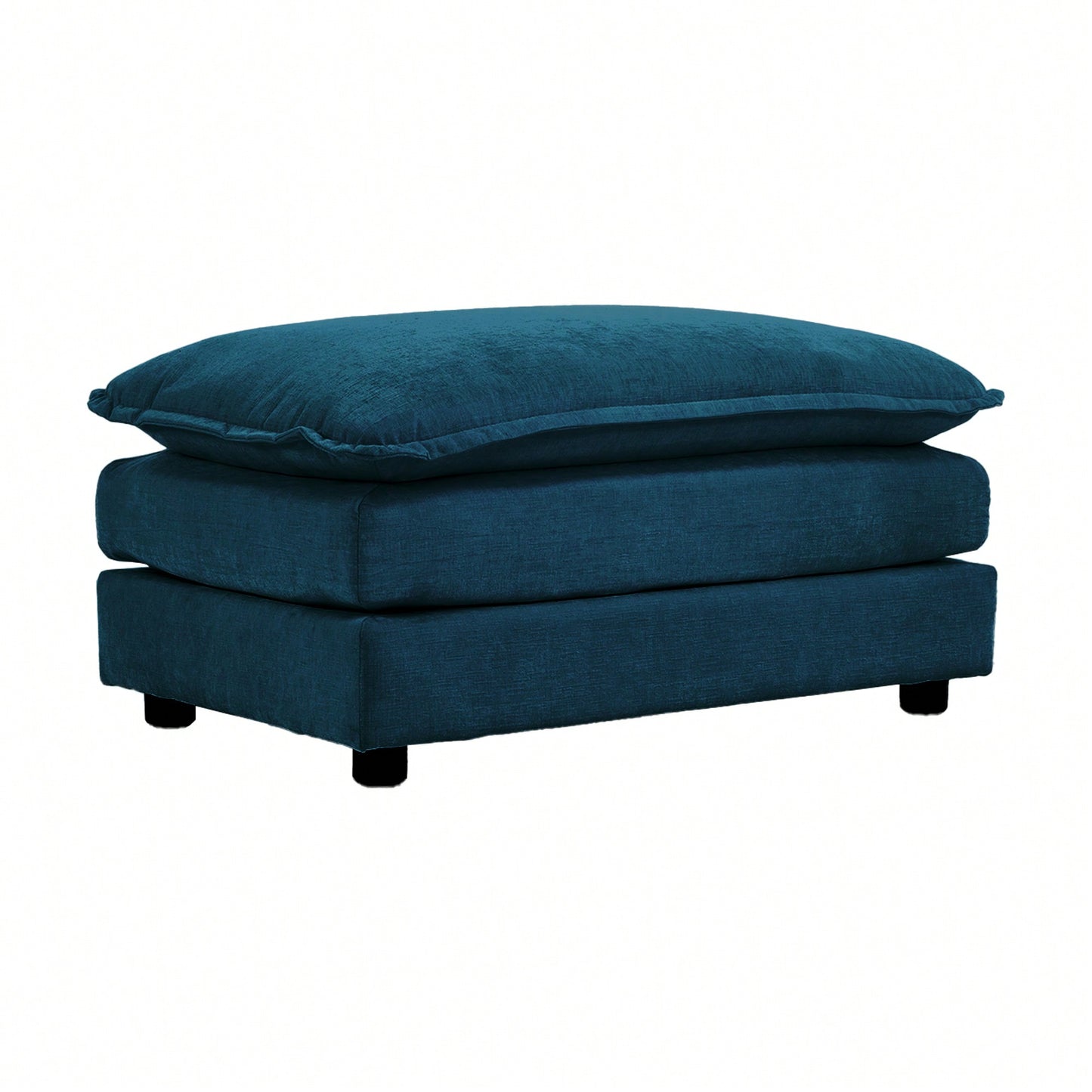 Cozy Blue Chenille Fabric Ottoman Footrest For 2, 3, & 4 Seater Sofas - Versatile Home Accent Piece