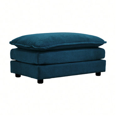 Cozy Blue Chenille Fabric Ottoman Footrest For 2, 3, & 4 Seater Sofas - Versatile Home Accent Piece