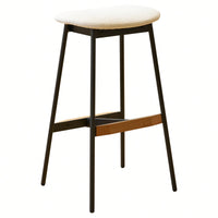 Elegant Set Of 2 Backless Bar Stools - Comfortable Soft Fabric Upholstered Counter And Bar Height Chairs For Kitchen And Dining Room