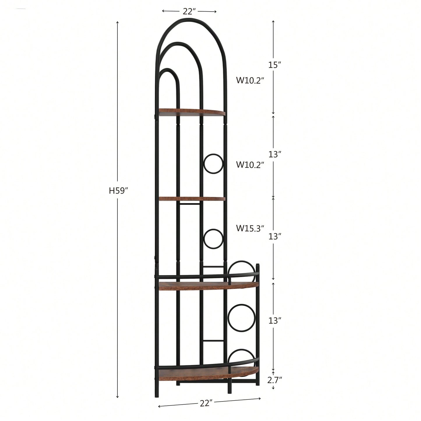 Stylish 4-Tier Corner Bookshelf And Plant Stand With Durable Metal Frame For Space-Saving Elegance