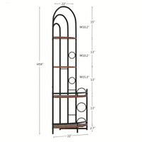 Stylish 4-Tier Corner Bookshelf And Plant Stand With Durable Metal Frame For Space-Saving Elegance