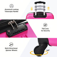 Lightweight 2-Piece Hardshell Luggage Set With Spinner Wheels And TSA Lock - 20" And 28" Suitcases For Effortless Travel