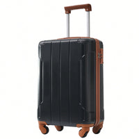 6-Piece Expandable Hardshell Luggage Set - Lightweight Suitcases With Wheels And TSA Lock For Travel - Sleek Black & Brown Design