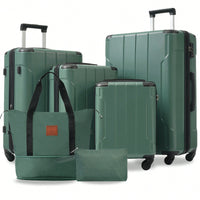 Expandable 6-Piece Hardshell Luggage Set With Wheels And TSA Lock - Lightweight Travel Suitcases In Blue For Men And Women