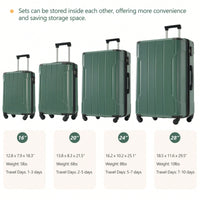Expandable 6-Piece Hardshell Luggage Set With Wheels And TSA Lock - Lightweight Travel Suitcases In Blue For Men And Women