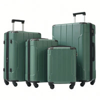 Expandable 6-Piece Hardshell Luggage Set With Wheels And TSA Lock - Lightweight Travel Suitcases In Blue For Men And Women