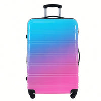 Gradient Color Lightweight Hardshell Luggage Set 3 Piece Spinner Suitcase with TSA Lock 20 24 28 Pink Yellow