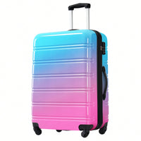 Gradient Color Lightweight Hardshell Luggage Set 3 Piece Spinner Suitcase with TSA Lock 20 24 28 Pink Yellow