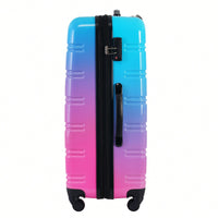 Gradient Color Lightweight Hardshell Luggage Set 3 Piece Spinner Suitcase with TSA Lock 20 24 28 Pink Yellow