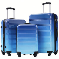 Gradient Color Lightweight Hardshell Luggage Set 3 Piece Spinner Suitcase with TSA Lock 20 24 28 Pink Yellow