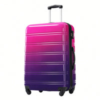 Gradient Color Lightweight Hardshell Luggage Set 3 Piece Spinner Suitcase with TSA Lock 20 24 28 Pink Yellow