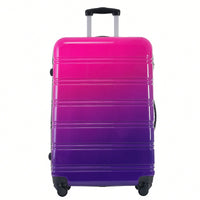 Gradient Color Lightweight Hardshell Luggage Set 3 Piece Spinner Suitcase with TSA Lock 20 24 28 Pink Yellow