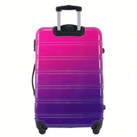 Gradient Color Lightweight Hardshell Luggage Set 3 Piece Spinner Suitcase with TSA Lock 20 24 28 Pink Yellow