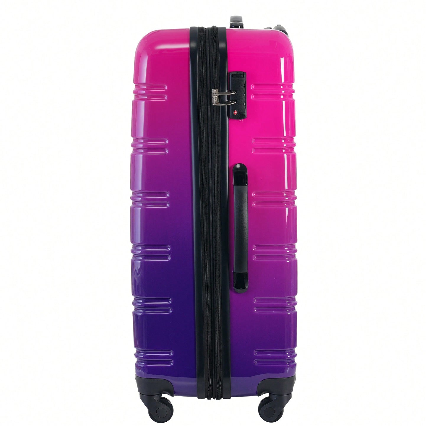 Gradient Color Lightweight Hardshell Luggage Set 3 Piece Spinner Suitcase with TSA Lock 20 24 28 Pink Yellow