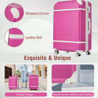 Durable 4-Piece Hardshell Luggage Set With Spinner Suitcase, TSA Lock, And Cosmetic Case - Perfect For Travel 20", 24", And 28" Sizes